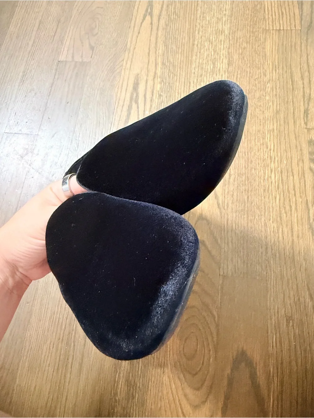 Birdies The Starling Black velvet loafers Slip-On Flats Women’s 11